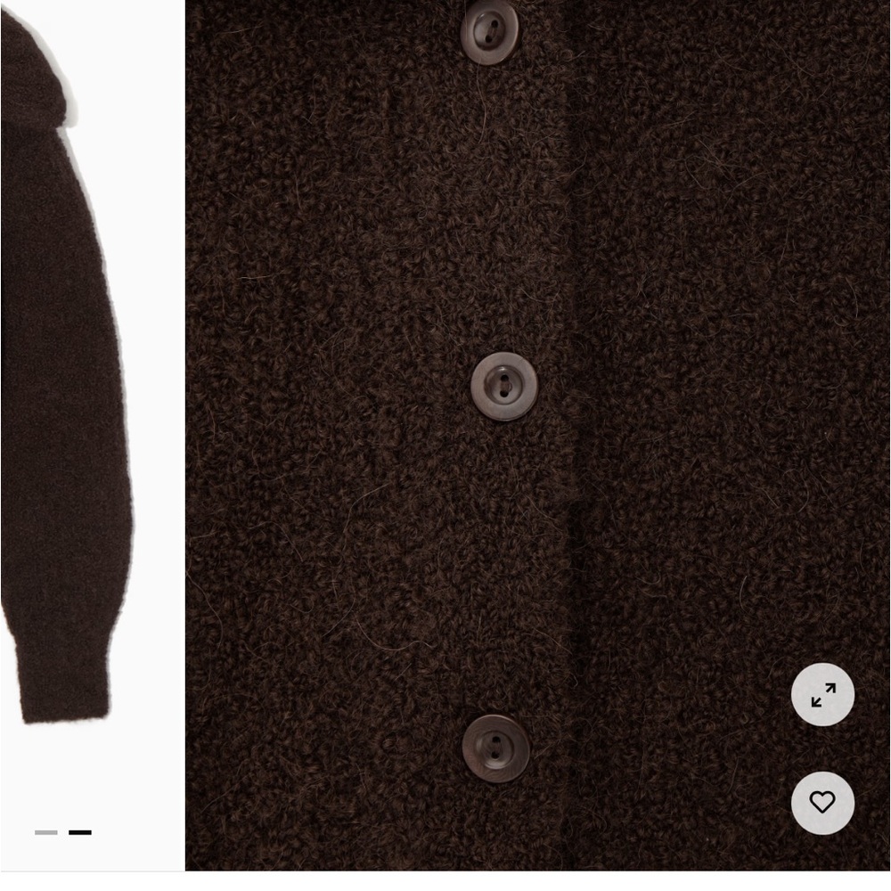 COS Dark Brown Alpaca Cardigan